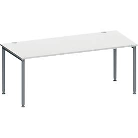 Schäfer Shop Genius Schreibtisch MODENA FLEX, 4-Fuß-Rundrohr, B 1800 x T 800 mm, lichtgrau/anthrazit