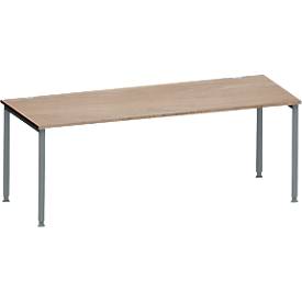 Schäfer Shop Genius Schreibtisch MODENA FLEX, 4-Fuß-Rundrohr, B 2000 x T 1000 mm, Eiche/anthrazit