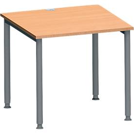 Schäfer Shop Genius Schreibtisch MODENA FLEX, 4-Fuß-Rundrohr, B 800 x T 800 mm, Buche/anthrazit