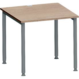 Schäfer Shop Genius Schreibtisch MODENA FLEX, 4-Fuß-Rundrohr, B 800 x T 800 mm, Eiche/anthrazit