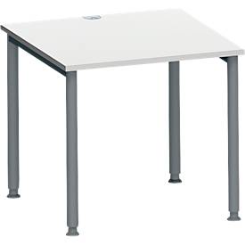 Schäfer Shop Genius Schreibtisch MODENA FLEX, 4-Fuß-Rundrohr, B 800 x T 800 mm, lichtgrau/anthrazit
