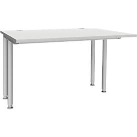 Schäfer Shop Genius Schreibtisch MODENA FLEX, Breite 1200 mm, beidseitig verkürzt, lichtgrau