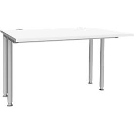 Schäfer Shop Genius Schreibtisch MODENA FLEX, Breite 1200 mm, beidseitig verkürzt, weiß