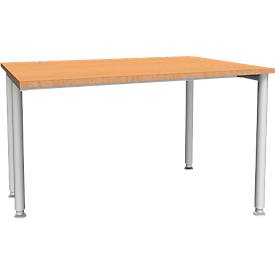 Schäfer Shop Genius Schreibtisch MODENA FLEX, Breite 1200 mm, einseitig verkürzt, Buche 