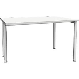 Schäfer Shop Genius Schreibtisch MODENA FLEX, Breite 1200 mm, einseitig verkürzt, lichtgrau