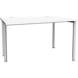 Schäfer Shop Genius Schreibtisch MODENA FLEX, Breite 1200 mm, einseitig verkürzt, weiß