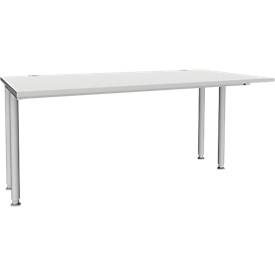 Schäfer Shop Genius Schreibtisch MODENA FLEX, Breite 1600 mm, beidseitig verkürzt, lichtgrau 