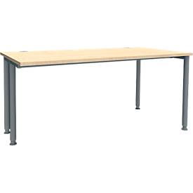 Schäfer Shop Genius Schreibtisch MODENA FLEX, Breite 1600 mm, einseitig verkürzt, Ahorn/anthrazit