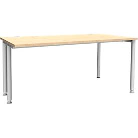 Schäfer Shop Genius Schreibtisch MODENA FLEX, Breite 1600 mm, einseitig verkürzt, Ahorn