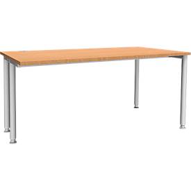 Schäfer Shop Genius Schreibtisch MODENA FLEX, Breite 1600 mm, einseitig verkürzt, Buche