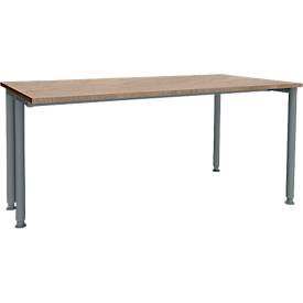 Schäfer Shop Genius Schreibtisch MODENA FLEX, Breite 1600 mm, einseitig verkürzt, Eiche/anthrazit