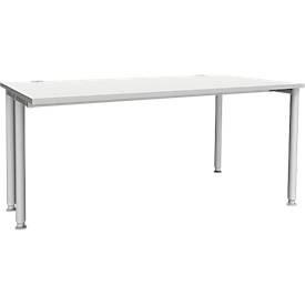 Schäfer Shop Genius Schreibtisch MODENA FLEX, Breite 1600 mm, einseitig verkürzt, lichtgrau 