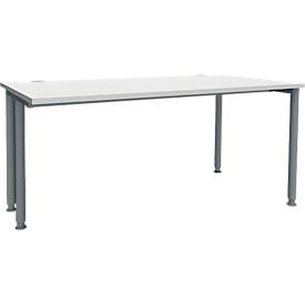 Schäfer Shop Genius Schreibtisch MODENA FLEX, Breite 1600 mm, einseitig verkürzt, lichtgrau/anthrazit