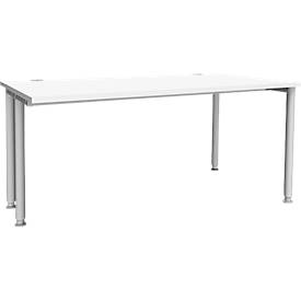 Schäfer Shop Genius Schreibtisch MODENA FLEX, Breite 1600 mm, einseitig verkürzt, weiß