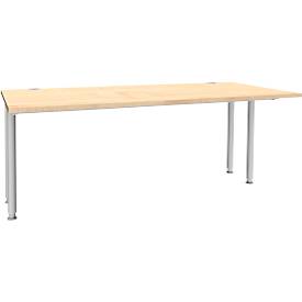 Schäfer Shop Genius Schreibtisch MODENA FLEX, Breite 1800 mm, beidseitig verkürzt, Ahorn