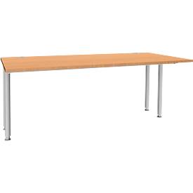 Schäfer Shop Genius Schreibtisch MODENA FLEX, Breite 1800 mm, beidseitig verkürzt, Buche 