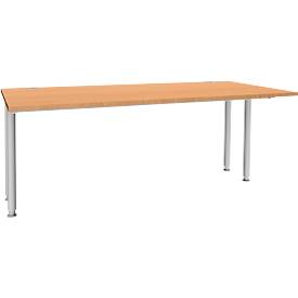 Schäfer Shop Genius Schreibtisch MODENA FLEX, Breite 1800 mm, beidseitig verkürzt, Buche