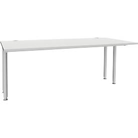 Schäfer Shop Genius Schreibtisch MODENA FLEX, Breite 1800 mm, beidseitig verkürzt, lichtgrau 
