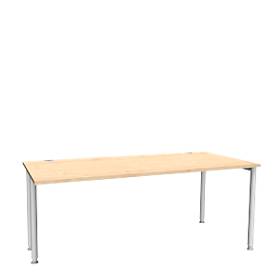Schäfer Shop Genius Schreibtisch MODENA FLEX, Breite 1800 mm, einseitig verkürzt, Ahorn 