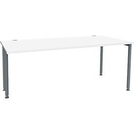 Schäfer Shop Genius Schreibtisch MODENA FLEX, Breite 1800 mm, einseitig verkürzt, weiß/anthrazit