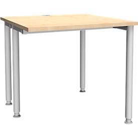 Schäfer Shop Genius Schreibtisch MODENA FLEX, Breite 800 mm, einseitig verkürzt, Ahorn