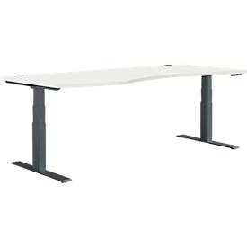 Schäfer Shop Genius Schreibtisch MODENA FLEX, elektrisch höhenverstellbar, Freiform, Ansatz links, B 1800 mm, weiß/anthrazit