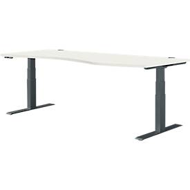 Schäfer Shop Genius Schreibtisch MODENA FLEX, elektrisch höhenverstellbar, Freiform, Ansatz rechts, B 1800 mm, weiß/anthrazit