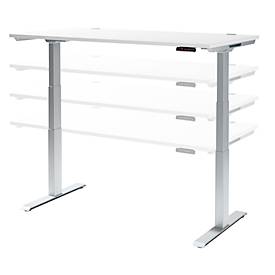 Schäfer Shop Genius Schreibtisch MODENA FLEX, elektrisch höhenverstellbar, Rechteck, T-Fuß, B 1600 x T 800 x H 645-1290 mm, weiß/weißalu