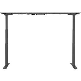 Schäfer Shop Genius Schreibtisch MODENA FLEX, elektrisch höhenverstellbar, Rechteck, T-Fuß, B 1800 x T 800 mm, lichtgrau/anthrazit