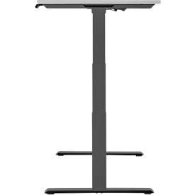 Schäfer Shop Genius Schreibtisch MODENA FLEX, elektrisch höhenverstellbar, Rechteck, T-Fuß, B 1800 x T 800 mm, lichtgrau/anthrazit