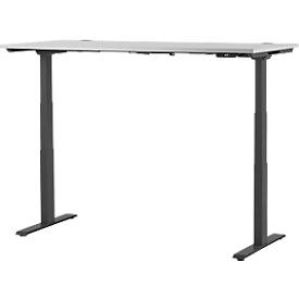 Schäfer Shop Genius Schreibtisch MODENA FLEX, elektrisch höhenverstellbar, Rechteck, T-Fuß, B 1800 x T 800 mm, lichtgrau/anthrazit