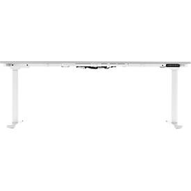 Schäfer Shop Genius Schreibtisch MODENA FLEX, elektrisch höhenverstellbar, Rechteck, T-Fuß, B 1800 x T 800 mm, lichtgrau/weiß