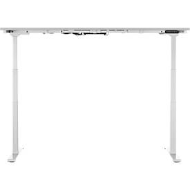 Schäfer Shop Genius Schreibtisch MODENA FLEX, elektrisch höhenverstellbar, Rechteck, T-Fuß, B 1800 x T 800 mm, lichtgrau/weiß