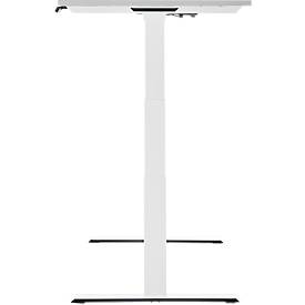 Schäfer Shop Genius Schreibtisch MODENA FLEX, elektrisch höhenverstellbar, Rechteck, T-Fuß, B 1800 x T 800 mm, lichtgrau/weiß