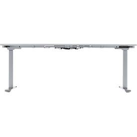Schäfer Shop Genius Schreibtisch MODENA FLEX, elektrisch höhenverstellbar, Rechteck, T-Fuß, B 1800 x T 800 mm, lichtgrau/weißalu