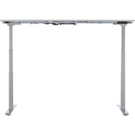 Schäfer Shop Genius Schreibtisch MODENA FLEX, elektrisch höhenverstellbar, Rechteck, T-Fuß, B 1800 x T 800 mm, lichtgrau/weißalu