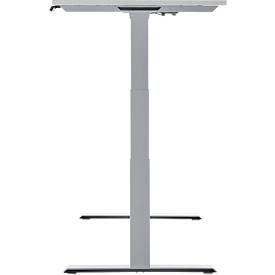 Schäfer Shop Genius Schreibtisch MODENA FLEX, elektrisch höhenverstellbar, Rechteck, T-Fuß, B 1800 x T 800 mm, lichtgrau/weißalu