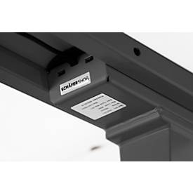 Schäfer Shop Genius Schreibtisch MODENA FLEX, elektrisch höhenverstellbar, Rechteck, T-Fuß, B 1800 x T 800 mm, weiß/anthrazit