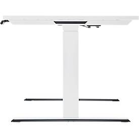 Schäfer Shop Genius Schreibtisch MODENA FLEX, elektrisch höhenverstellbar, Rechteck, T-Fuß, B 1800 x T 800 mm, weiß/weiß