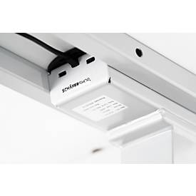 Schäfer Shop Genius Schreibtisch MODENA FLEX, elektrisch höhenverstellbar, Rechteck, T-Fuß, B 1800 x T 800 mm, weiß/weiß