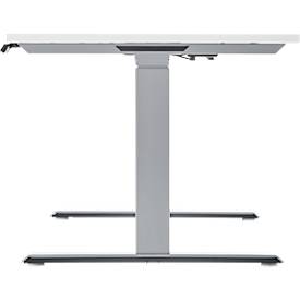 Schäfer Shop Genius Schreibtisch MODENA FLEX, elektrisch höhenverstellbar, Rechteck, T-Fuß, B 1800 x T 800 x H 645-1290 mm, weiß/weißalu