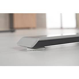 Schäfer Shop Genius Schreibtisch MODENA FLEX, elektrisch höhenverstellbar, Rechteck, T-Fuß, B 2000 x T 800 mm, Ahorn/weiß