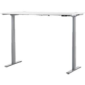 Schäfer Shop Genius Schreibtisch MODENA FLEX, elektrisch höhenverstellbar, Rechteck, T-Fuß, B 2000 x T 800 mm, weiiß/weißalu