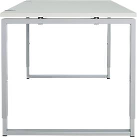 Schäfer Shop Genius Schreibtisch Modena Flex, höheneinstellbar, Rechteckform, Bügelfuß, Breite 1200 mm, lichtgrau