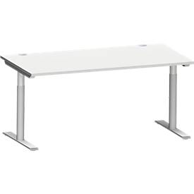 Schäfer Shop Genius Schreibtisch MODENA FLEX, T-Fuß-Rundrohr, B 1600 x T 800 mm, lichtgrau
