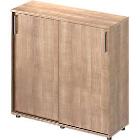 Schäfer Shop Genius schuifdeurkast TETRIS WOOD, 3 OH, B 1200 mm, hoogte incl. glijders, kersen Romana decor