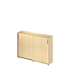 Schäfer Shop Genius schuifdeurkast TETRIS WOOD, 3 OH, B 1600 mm, hoogte incl. glijders, ahorn decor