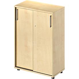 Schäfer Shop Genius schuifdeurkast TETRIS WOOD, 3 OH, B 800 mm, hoogte incl. glijders, ahorn decor