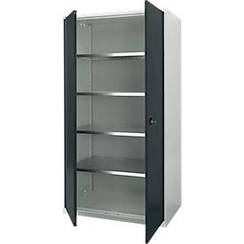 Schäfer Shop Genius Schwerlastschrank FS, Stahlblech, B 1055 x T 520 x H 1950 mm, 5 OH, lichtgrau/anthrazitgrau, bis 1000 kg