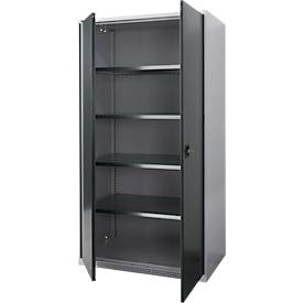 Schäfer Shop Genius Schwerlastschrank FS, Stahlblech, B 1055 x T 520 x H 1950 mm, 5 OH, weißalu/anthrazitgrau, bis 1000 kg